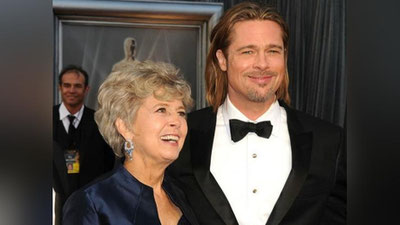 'Bred Pittning onasi Anjelina Joliga qarshi tish qayradi 'ning rasmi