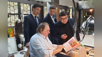 'Jerar Deparde O`zbekiston haqidagi hujjatli filmda rol o`ynaydi'ning rasmi