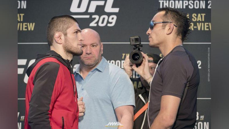 'Nurmagomedov Fergyuson bilan jang qiladi'ning rasmi