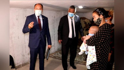 Изрображение 'Сенаторы изучили положение семьи, проживающей в подвале многоэтажки в Сергели (видео)'