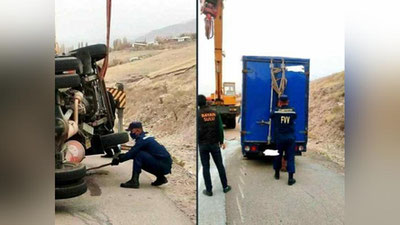 'FVV qutqaruvchilari «Qamchiq» dovonida YTHga uchragan haydovchiga yordam berishdi'ning rasmi