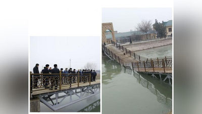 'Namangandagi singan ko`prikni qurayotgan tadbirkor otasining vasiyatini amalga oshirayotgan bo`lgan'ning rasmi