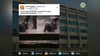 'Toshkentda profilaktika inspektori ayol kishini tepayotgani aks etgan video yuzasidan ma`lumot berildi'ning rasmi