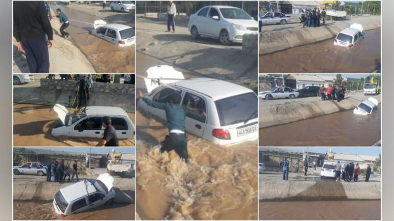 'Buxoroda kanalga tushib ketgan Matiz va uning haydovchisi PPX xodimlari tomonidan qutqarib qolindi'ning rasmi