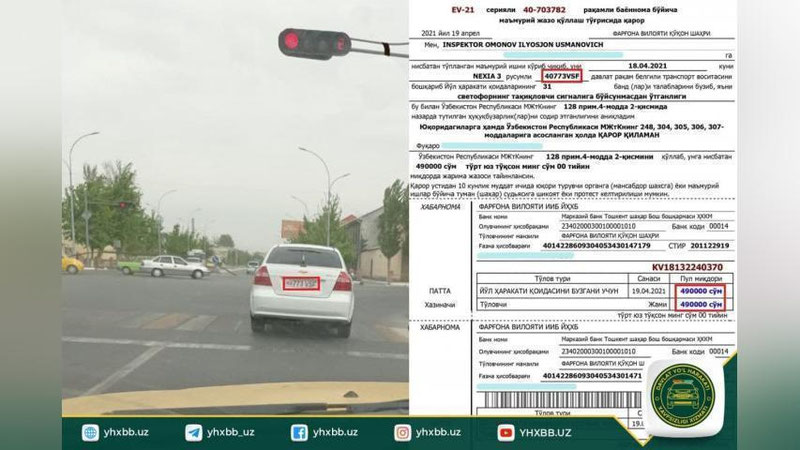 'Фарғонада ИИБга тегишли автомобиль ҳайдовчиси қоидани бузди(ми?)'ning rasmi