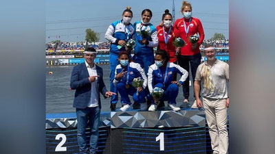 Изрображение 'Сборная Узбекистана завоевала 5 медалей Кубка мира по гребле на байдарках и каноэ'