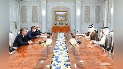 'O`zbekiston Prezidenti Qatar Davlati delegasiyasini qabul qildi'ning rasmi
