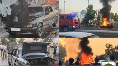 'Toshkentda "Minor" masjidi oldida "BMW" yonib ketdi'ning rasmi