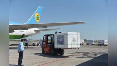 Изрображение 'В Узбекистан прибыл груз из 1 млн вакцины ZF-UZ-VAC2001'