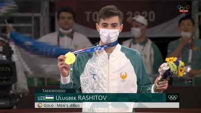 'Ulug`bek Rashitov Tokio-2020dagi oltin medalini qabul qilib oldi(foto va video)'ning rasmi