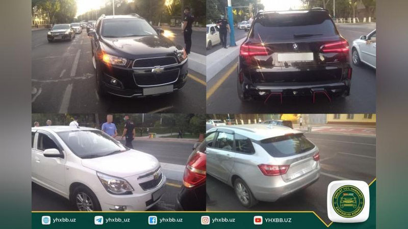 Изрображение 'В Ташкенте пять автомобилей врезались друг в друга по цепочке'