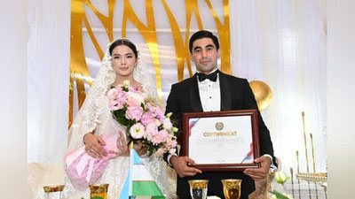 Изрображение 'Призер Олимпийских игр Бекзод Абдурахманов женился на таэквондистке Нигоре Турсункуловой'