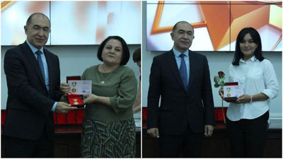 '"Darakchi" gazetasi bosh muharriri va "Darakchi.uz" sayti muharriri mustaqillik bayrami esdalik nishoni bilan mukofotlandi(foto)'ning rasmi