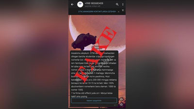 'Давлат тест маркази абитуриентларга тегишли телефон рақамларини пуллаётган сохта ходими бўйича маълумот берди'ning rasmi