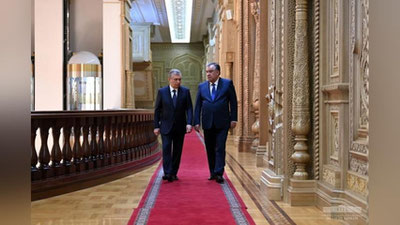 'O`zbekiston va Tojikiston prezidentlari hamkorlikning dolzarb masalalarini ko`rib chiqishdi'ning rasmi