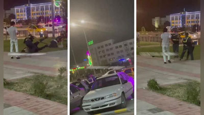 Изрображение 'Группа молодых людей подралась с сотрудниками ППС в центре Карши (видео)'