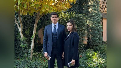 'Prezidentning kenja kuyovi Otabek Umarov rafiqasi bilan birga saylovga chiqdi'ning rasmi