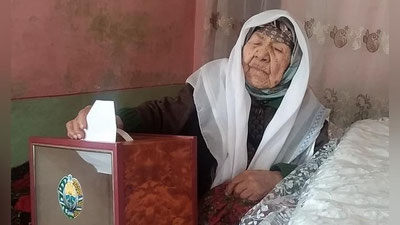 'O`zbekistondagi eng keksa — 126 yoshli onaxon saylovda ovoz berdi'ning rasmi