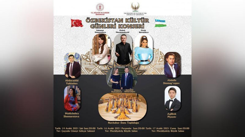 'Анқара ва Истанбул шаҳарларида ўзбек санъаткорлари иштирокида концерт ўтказилади'ning rasmi