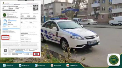 'Фарғонада Тошкент ИИБга тегишли хизмат машинаси қоида бузди'ning rasmi