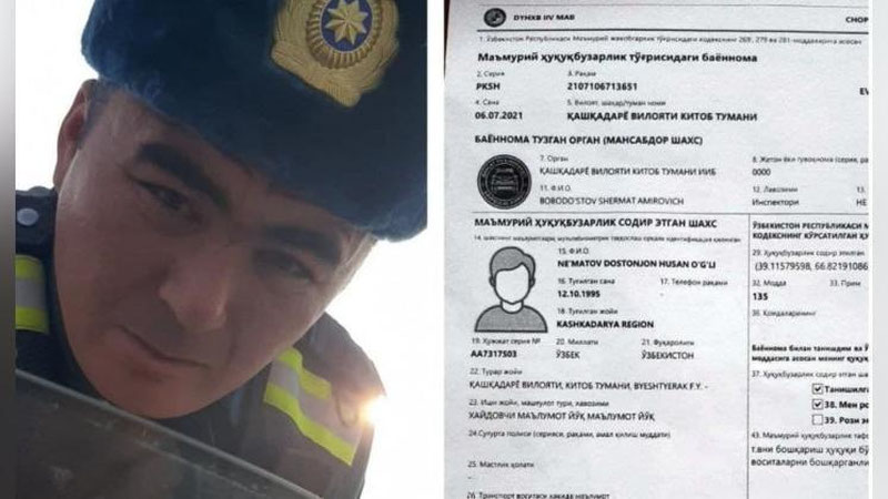 'Қашқадарёда ЙПХ ходими томонидан расмийлаштирилган баённома бўйича хизмат текшируви ўтказилмоқда'ning rasmi