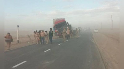 Изрображение 'В Кашкадарье из-за пыльной бури произошло ДТП с участием 6 автомобилей (видео)'