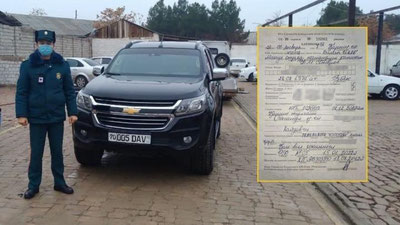 Изрображение 'Служебное авто хокимията Кашкадарьи отправили на штрафстоянку за нарушения ПДД'