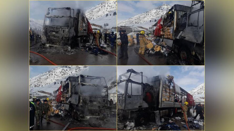 Изрображение 'На перевале "Камчик" сгорела фура (видео)'