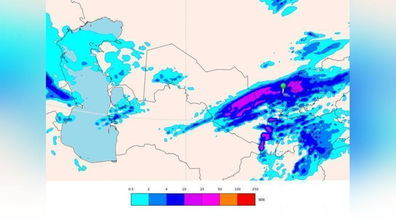 Изрображение 'Предупреждение от Узгидромета: в ближайшие 6 дней нас ждут ливни, грозы и усиление ветра'