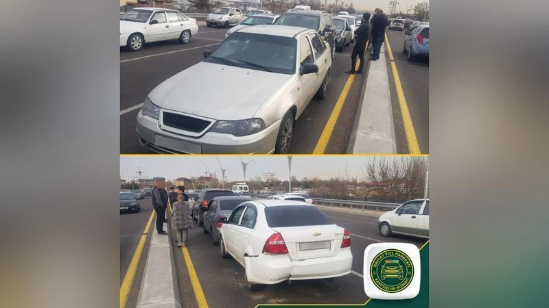 Изрображение 'На мосту в Юнусабадском районе столкнулись 5 автомобилей'