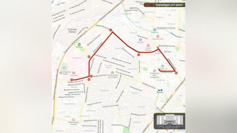 Изрображение 'В Алмазарском районе пройдет забег на 5,3 км: список перекрываемых дорог'