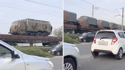 Изрображение 'В Минобороны прокомментировали кадры переброски военной техники на поезде'