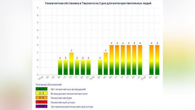 Изрображение 'Магнитные бури ожидают ташкентцев в ближайшие дни'