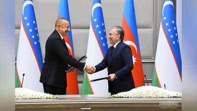 'Ўзбекистон-Озарбайжон стратегик шериклигини чуқурлаштириш тўғрисида декларация имзоланди (фото)'ning rasmi