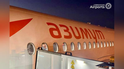 Изрображение 'Аэропорт Ташкента принял первый рейс авиакомпании «Азимут» из Минеральных Вод'