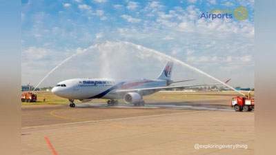Изрображение 'Первый рейс авиакомпании Malaysia Airlines торжественно встретили в Ташкенте'