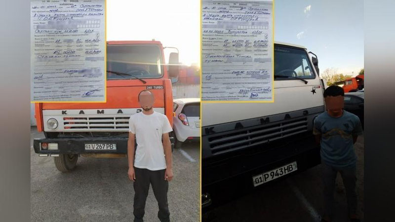 Изрображение 'В центре Ташкента водители грузовиков устроили гонки без правил (видео)'
