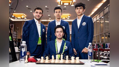 Изрображение 'Мужская сборная Узбекистана выиграла Всемирную шахматную олимпиаду'