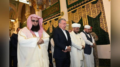 'O`zbekiston rahbari Muhammad (s.a.v.) dafn etilgan Ravzai Muborakni ziyorat qildi (video)'ning rasmi