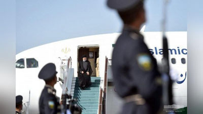 'Hozirgina bortida Eron prezidenti Ibrohim Raisiy bo`lgan samolyot Samarqand aeroportiga kelib qo`ndi'ning rasmi