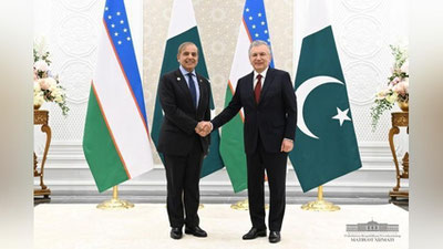'Shavkat Mirziyoev Pokiston Bosh vaziri bilan uchrashuv o`tkazdi'ning rasmi