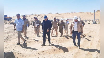 '“O`zbekneftgaz”: Boshqaruv raisi boshchiligidagi “Ishchi guruh” gelogiya-qidiruv, burg`ilash ishlari va qazib chiqarilishi holatini o`rganish maqsadida Gazli neft va gaz qazib chiqarish boshqarmasida bo`ldi'ning rasmi