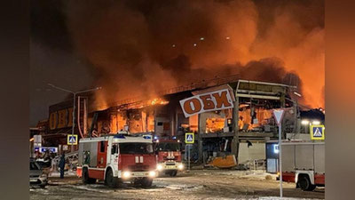 Изрображение 'В Подмосковье пожар и взрывы полностью уничтожили гипермаркет OBI (видео)'