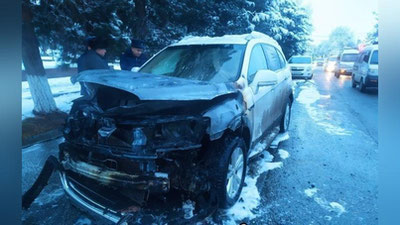 Изрображение 'В Самарканде на дороге загорелась Captiva'