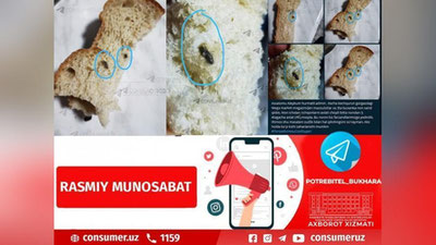 Изрображение 'В буханках хлеба, купленных в Бухаре, обнаружили мышиные экскременты: реакция госоргана'