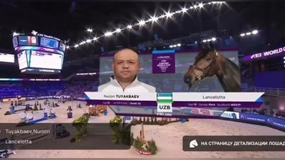 Изрображение 'Узбекский всадник Нуржон Туякбоев вышел в финал Кубка мира по конкуру'