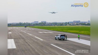 Изрображение 'В аэропорту Ташкенте завершилась реконструкция взлетно-посадочной полосы (видео)'