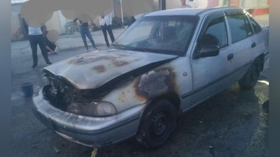 Изрображение 'На выезде из газозаправки в Пайарыке загорелась "Нексия"'