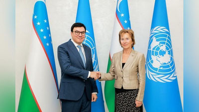 'Aziz Abduhakimov va BMT Bosh kotibi o`rinbosari bilan uchrashdi'ning rasmi