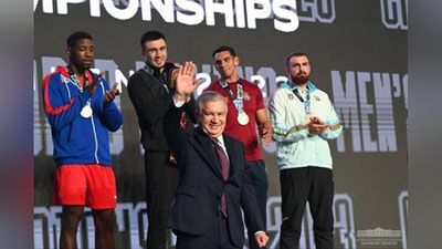 Изрображение 'Сборная Узбекистана заняла первое место в общекомандном зачёте на ЧМ по боксу'